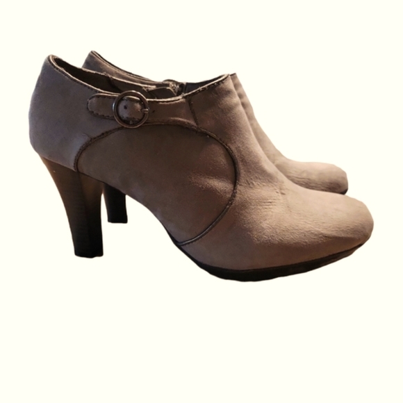 Solesenseability Shoes - Solesenseability, Ankle Boots, Heel, Gray, Side Buckle, Soft Outside, Women 8.5